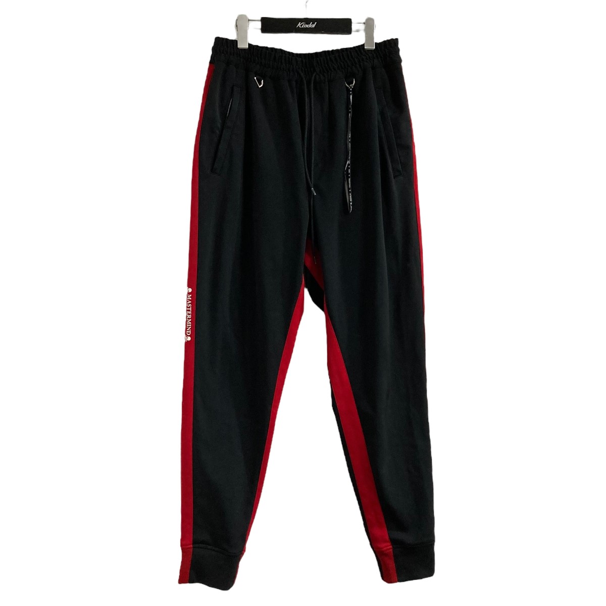 【中古】MASTER MIND WORLD　サイドラインパンツ ブラック×レッド サイズ：XL 【1