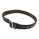 【中古】WOLF’S HEAD×HOOK×WTAPS スタッズレザーベルト ブラック 【170625】(ウルフズヘッド×フック×ダブルタップス)