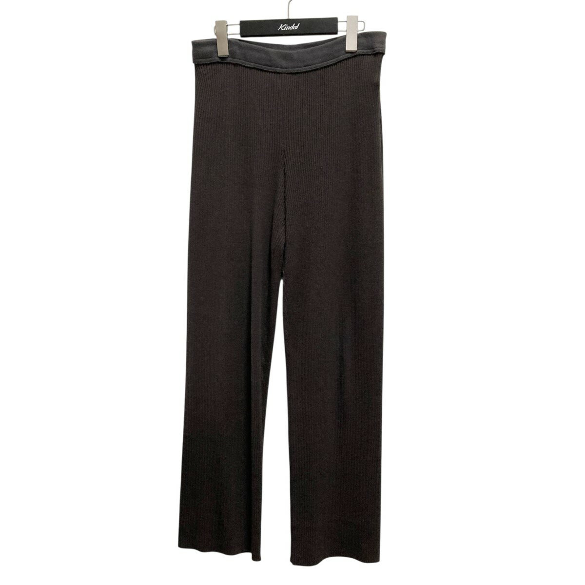 【中古】GALERIE VIE 23AW メランジツイル イージーストレートパンツ リブパンツ 23043404216 ライトグレー サイズ:36 【170625】(ギャルリーヴィー)