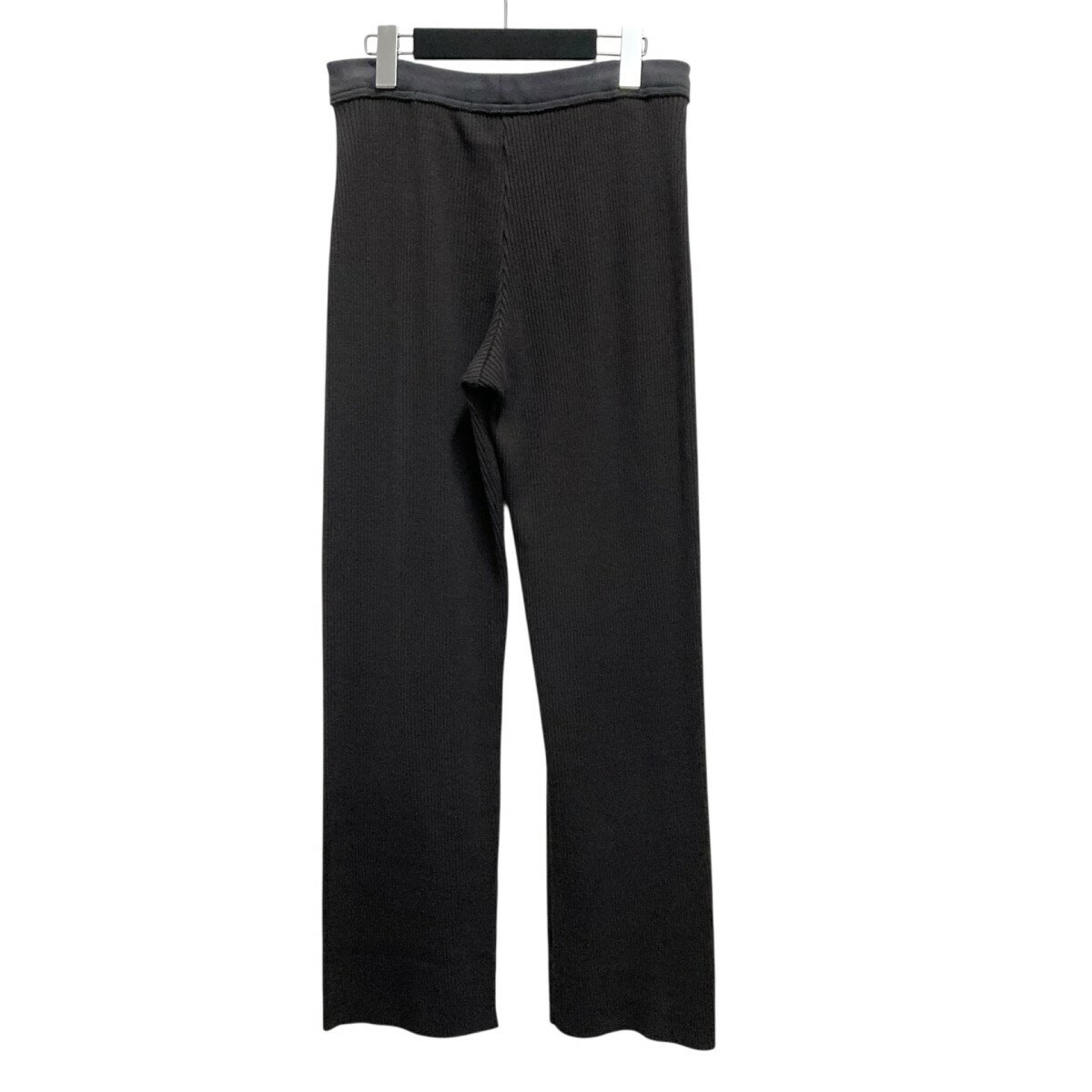 【中古】GALERIE VIE　23AW メランジツイル イージーストレートパンツ リブパンツ 23043404216 ライトグレー サイズ：36 【170625】（ギャルリーヴィー）