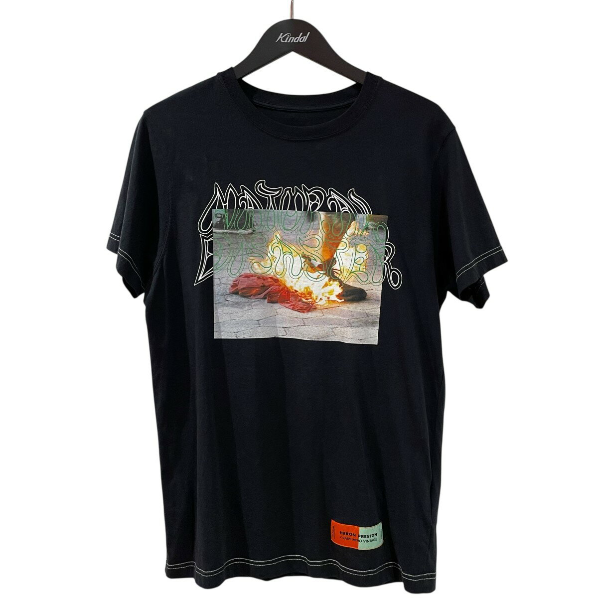 【中古】HERON PRESTON SAMI MIRO VINTAGE TEE プリントTシャツ HMAA004S20914037 ブラック サイズ:SIZE S 【170625】(ヘロンプレストン)