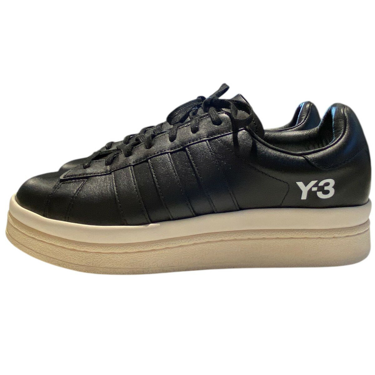 【中古】Y-3(adidas Yohji Yamamoto)　FX1752 HICHOヒチョSUPER STARスーパースターベースハイカットディープソールスニーカー靴 ブラック サイズ：US10.5(28.5cm) 【170625】（ワイスリー アディダス ヨウジヤマモト）