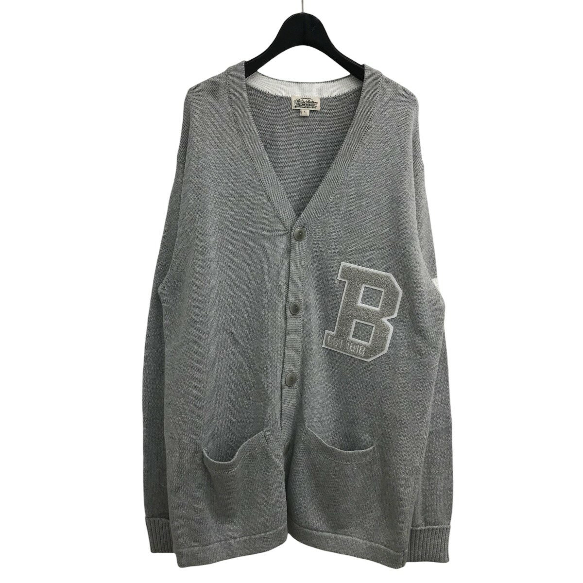 【中古】BROOKS BROTHERS　レタードカーディガン 100219040 グレー サイズ：L 【190625】（ブルックスブラザーズ）