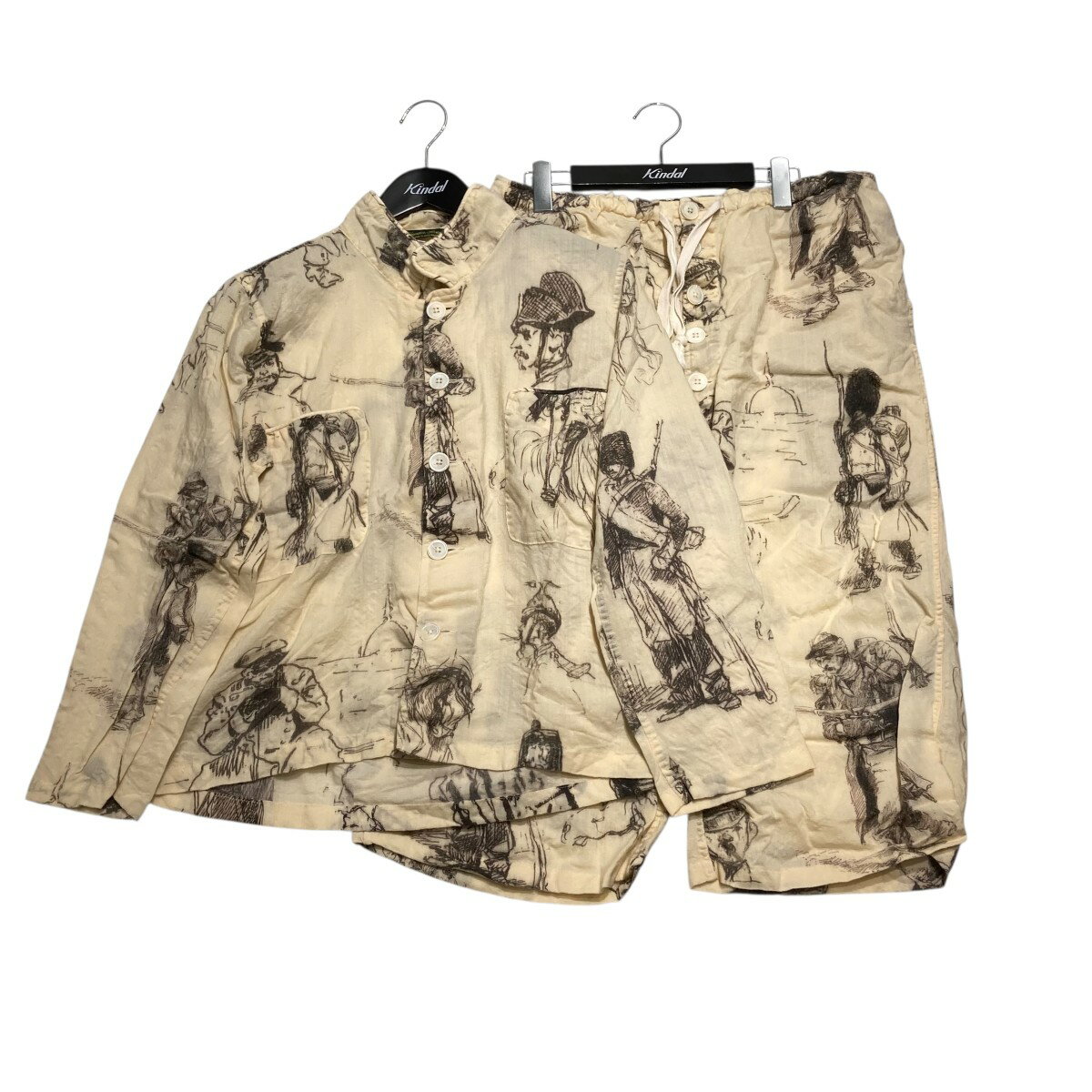 【中古】Paul Harnden セットアップ パジャマシャツ+パンツ ベージュ サイズ:M 【190625】(ポールハーデン)