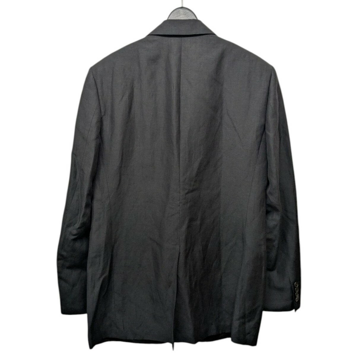 【中古】HERMESリネン混ノッチドラペル2Bジャケット ブラック サイズ：50【価格見直し】