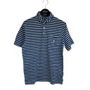 【中古】POLO RALPH LAUREN ワンポイントロゴ刺繍 ボーダーポロシャツ ブルー サイズ:S 【190625】(ポロラルフローレン)