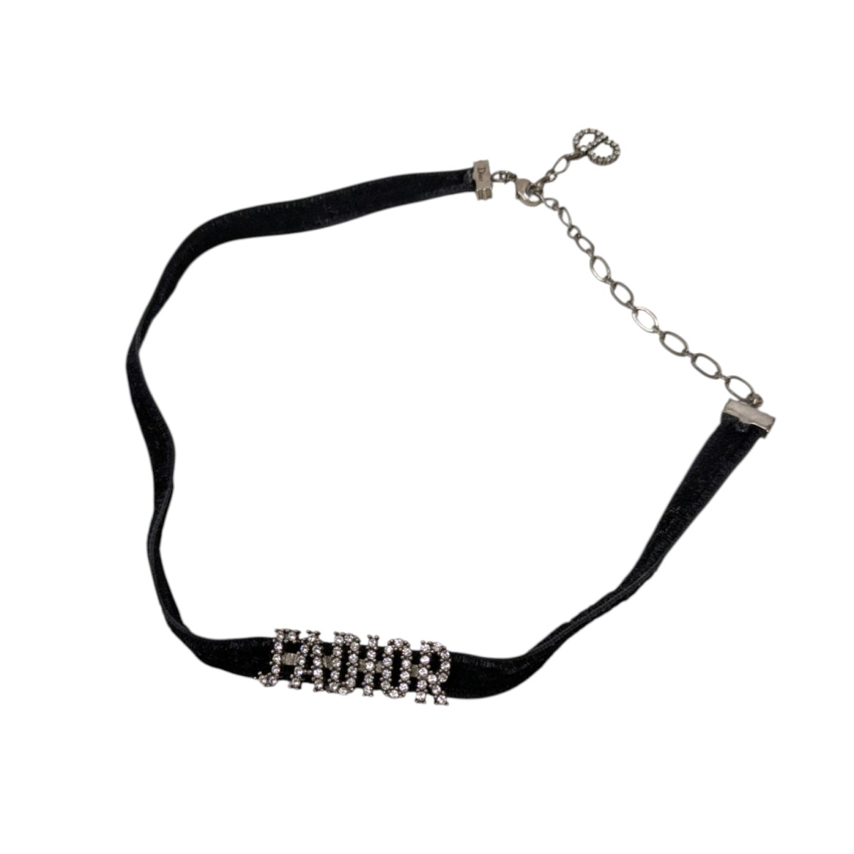 【中古】Christian Dior　JA DIOR チョーカー ブラック×シルバー 【200625】（クリスチャンディオール）