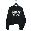 【中古】MOSCHINO JEANS ロゴ トレーナー 232K2J17148756 ブラック サイズ:L 【200625】(モスキーノジーンズ)