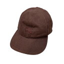 【中古】MIU MIU ドリル ベースボールキャップ キャップ 5HC370 ブラウン サイズ:M 【200625】(ミュウミュウ)