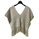 【中古】TAN 23SS GIRAFFE VEST 裾フリンジベスト TN23SS008 アイボリー サイズ:Free 【220625】(タンタン)(4)