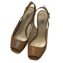 【中古】PRADA ヒールパンプス ブラウン サイズ:36 1/2 【250625】(プラダ)(4)