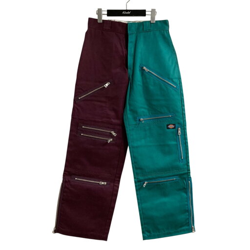 【中古】MYNE×Dickies バイカラーパンツ バーガンディー×バーガンディー×ターコイズ サイズ:S 【250625】(マイン×ディッキーズ) 【中古】MYNE×Dickies バイカラーパンツ バーガンディー×バーガンディー×ターコイズ サイズ:S 【250625】(マイン×ディッキーズ)