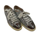 【中古】MIU MIU ラメグリッタースニーカー ローカットスニーカー 5E8998 シルバー サイズ:36.5 【250625】(ミュウミュウ)