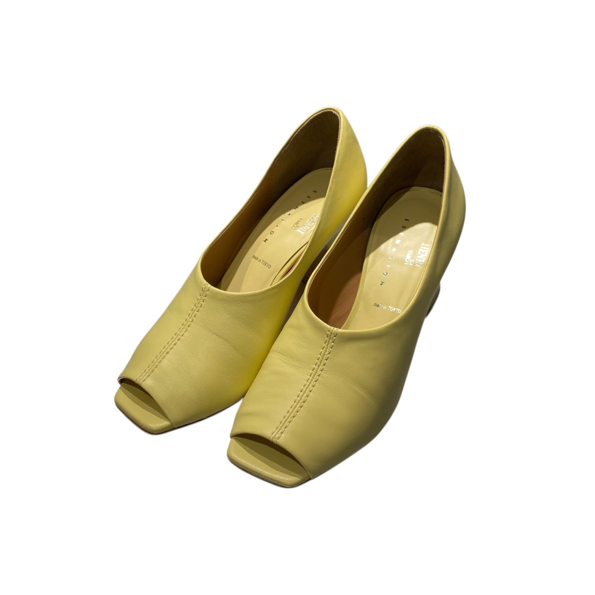 【中古】ESTNATIONHENRI EN VARCO パンプス 21-100-46-010380 イエロー サイズ：35(22.5cm)【価格見直し】