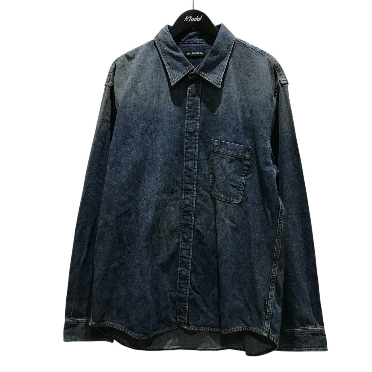 【中古】BALENCIAGA デニムシャツ 583490 インディゴ サイズ:39 【260625】(バレンシアガ)