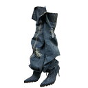 【中古】YELLOデニムニーハイブーツ インディゴ サイズ:XL【価格見直し】(4)