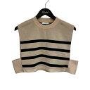 【中古】HYKE STRIPED SWEATER CROPPED TOP ニットベスト 231-11317-013 ベージュ×ブラック サイズ:記載なし 【26...
