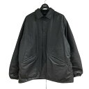 【中古】COMOLI ペーパーレザーコーチジャケット B01-01016 ブラック サイズ:2 【300625】(コモリ)