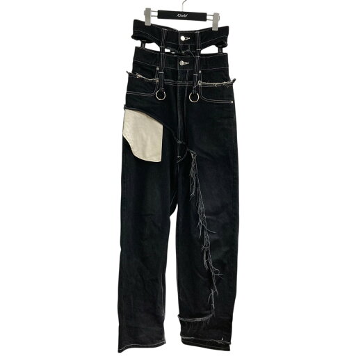 【中古】KIDILL オールインワンデニムパンツ KL601 ブラック サイズ:42 【300625】(キディル) 【中古】KIDILL オールインワンデニムパンツ KL601 ブラック サイズ:42 【300625】(キディル)