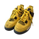 【中古】NIKE Air Jordan 4 スニーカー CT8527-700 イエロー×グレー サイズ:28 【010725】(ナイキ)