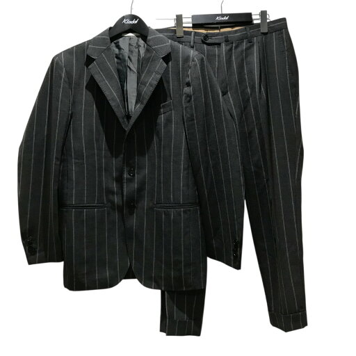 【中古】De Petrilloウールストライプセットアップ チャコールグレー サイズ:46/46【価格見直し】 【中古】De Petrilloウールストライプセットアップ チャコールグレー サイズ:46/46【価格見直し】