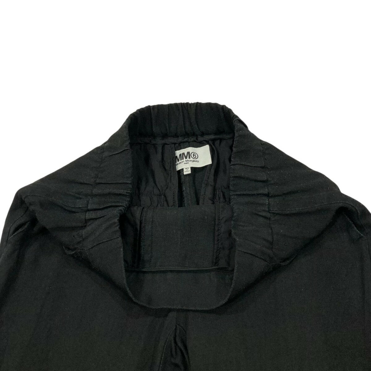 【中古】MM6 Maison Margiela　リネン イージーパンツ S32KA0415 ブラック サイズ：36 【030725】（エムエムシックス メゾンマルジェラ）