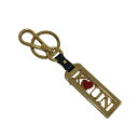 【中古】PRADA キーチャーム ゴールド×ブラック 【040725】(プラダ)