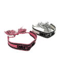 【中古】Christian Dior ミサンガブレスレット 2個セット ピンク×ホワイト 【040725】(クリスチャンディオール)(4)