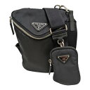 【中古】PRADA NFC対応品 ナイロンショルダーバッグ ブラック 【050725】(プラダ)