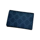 【中古】GUCCI GG柄二つ折りカードケース ブラック 【050725】(グッチ)