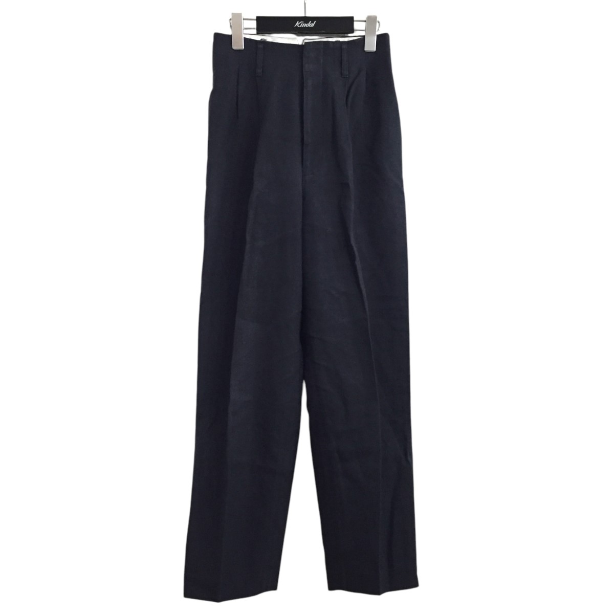 【中古】YLEVEセンタープレスパンツ 168-0140015 ネイビー サイズ:0【価格見直し】