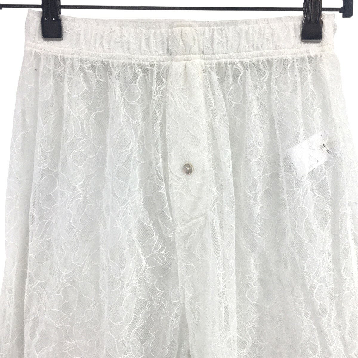 【中古】INTERIOR　レース ショートパンツ ショーツ ハーフパンツ ホワイト サイズ：XS 【060725】（インテリア）