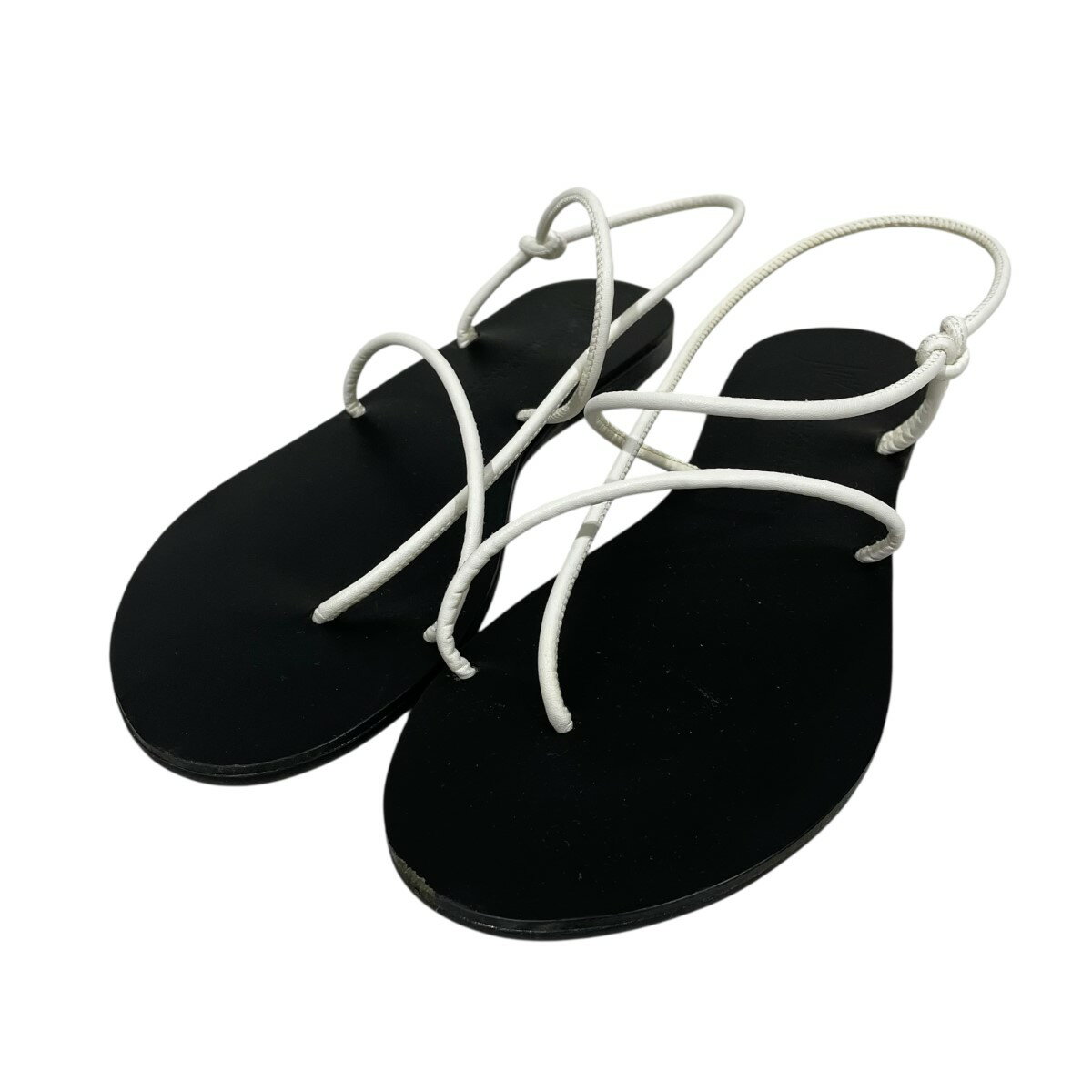 【中古】NICOLAS LAINASストラップサンダル SparkSD ブラック・ホワイト サイズ：37【価格見直し】