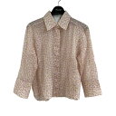 【中古】CHANEL グラフィックシャツ サーモンピンク×ベージュ×ピンク サイズ:40 【070725】(シャネル)