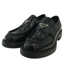 【中古】PRADA チョコレート ローファー 2DE127 ブラック サイズ:5 【100725】(プラダ)