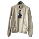【中古】PRADA 22AW カーフスキン スウェードジャケット UPW467 ベージュ サイズ:46 【100725】(プラダ)