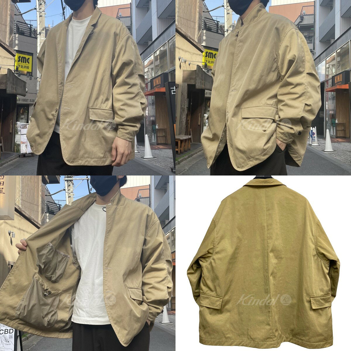 【中古】DAIWA PIER39　22SSTech Loose 2B Jacket Twill ナイロンツイルオーバーサイズジャケット ベージュ サイズ：L(オーバーサイズ) 【110725】（ダイワピア39）