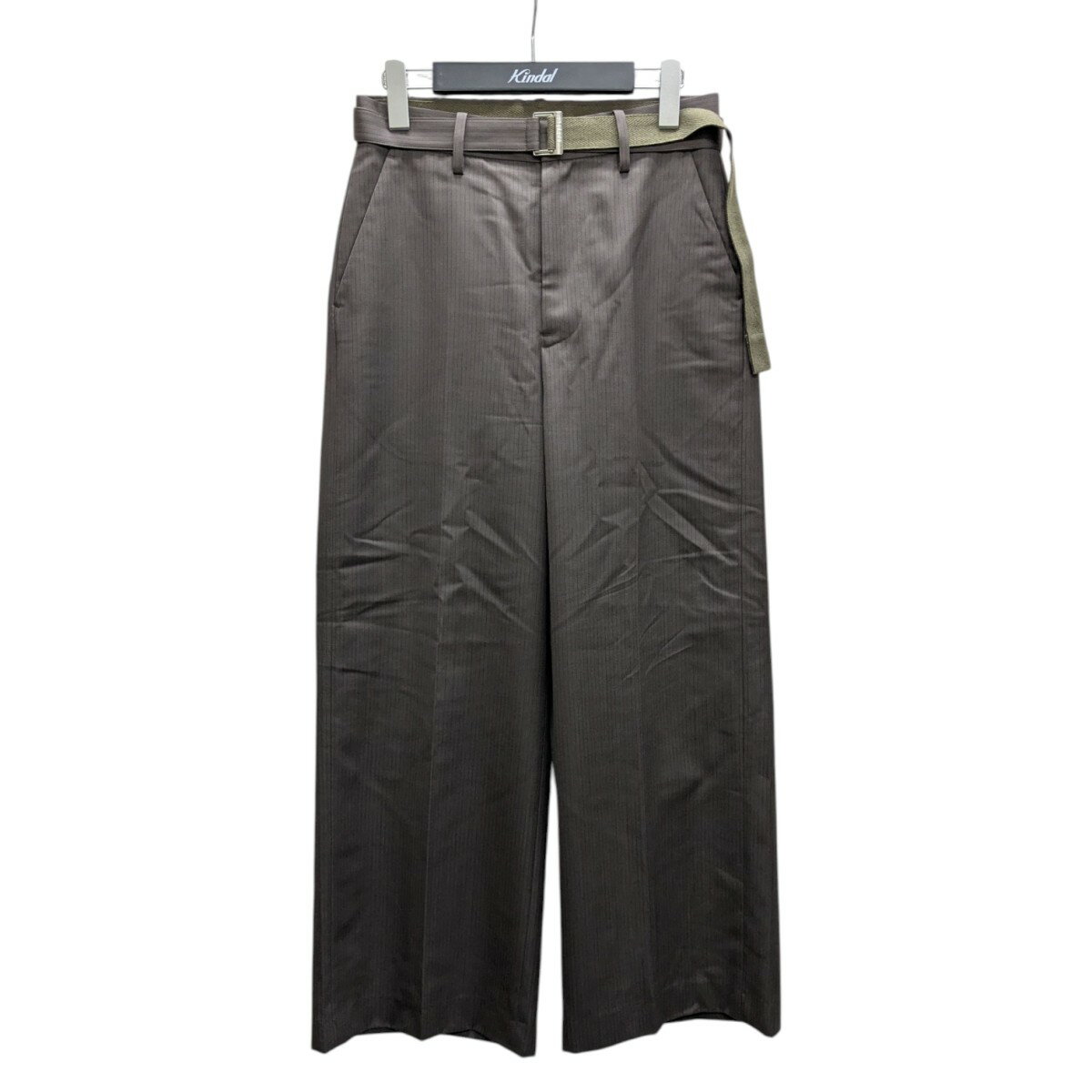 【中古】sacai Doeskin Pants スラックス 25-03634M ブラウン サイズ:0 【120725】(サカイ)