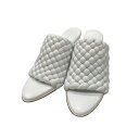 【中古】BOTTEGA VENETA カーブイントレチャート ミュールサンダル 621340 ホワイト サイズ:35 1/2 【120725】(ボッテガヴェネタ)