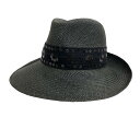 【中古】CHANEL ストローハット グレー 【120725】(シャネル)