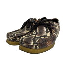 【中古】CLARKS スネークプリント モカシンシューズ ブラウン サイズ:8 1/2 【120725】(クラークス)