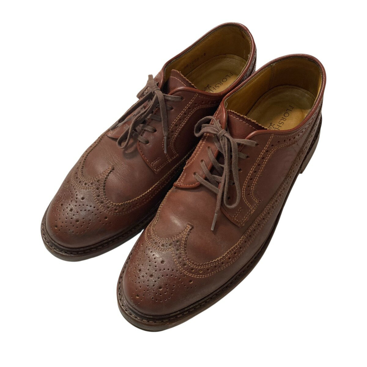 【中古】Florsheimウィングチップシューズ 302208 ブラウン サイズ:8【価格見直し】