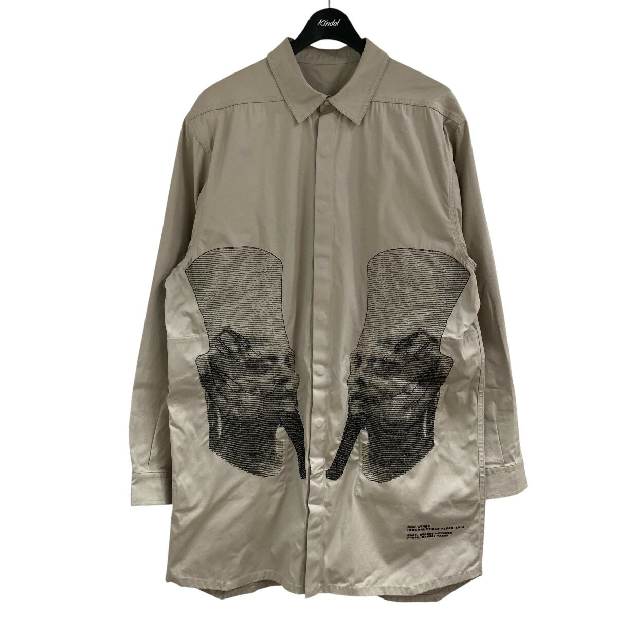 【中古】RICK OWENSアウターシャツ パールホワイト サイズ：48【価格見直し】