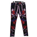 【中古】GUCCI フローラル アートデザイン スキニーパンツ 347770 パープル×レッド サイズ:38 【150725】(グッチ)
