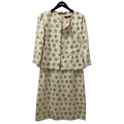【中古】MAX MARA STUDIO ドット ジャケット ワンピース セットアップ 160410341 ホワイト×ベージュ サイズ:40 【160725】(マックスマーラ ステュディオ) 【中古】MAX MARA STUDIO ドット ジャケット ワンピース セットアップ 160410341 ホワイト×ベージュ サイズ:40 【160725】(マックスマーラ ステュディオ)