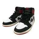 【中古】NIKE 【AIR JORDAN1 HIGH OG Black Toe】 ハイカットスニーカー DZ5458-106 ホワイト×レッド サイズ:27 【...