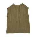 【中古】AURALEE FRENCH MERINO ARAN KNIT VEST ニットベスト A8V03FM カーキ サイズ:1 【170725】(オーラリー...