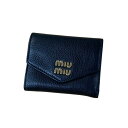 【中古】MIU MIU 3つ折り財布 5MHO43 ブラック 【190725】(ミュウミュウ)