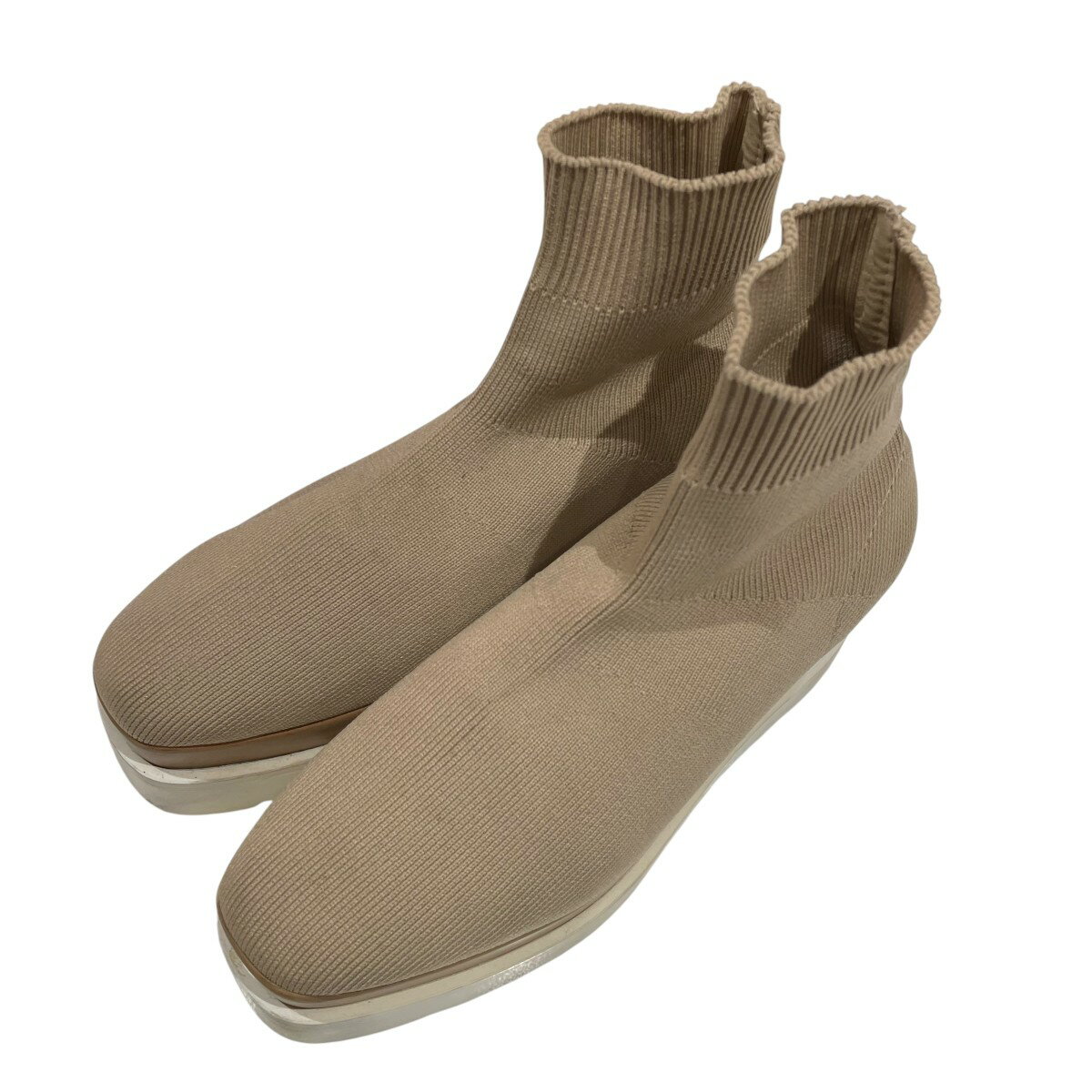 【中古】AMAILソックスブーツ ベージュ サイズ：S【価格見直し】