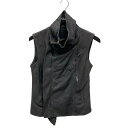 【中古】RICK OWENS Leather Biker Vest レザーベスト RP8713 グレー サイズ:40 【210725】(リックオウエンス)